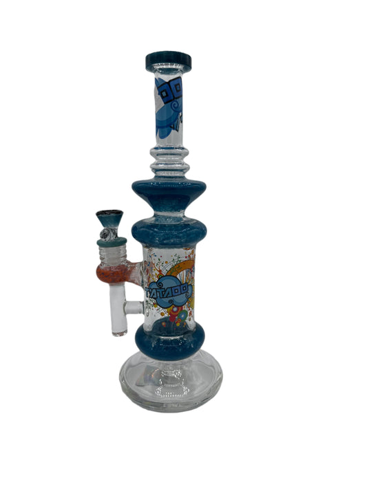 Tattoo Glass Drop Down Shower Head Perc W/Artwork Water Pipe 12"