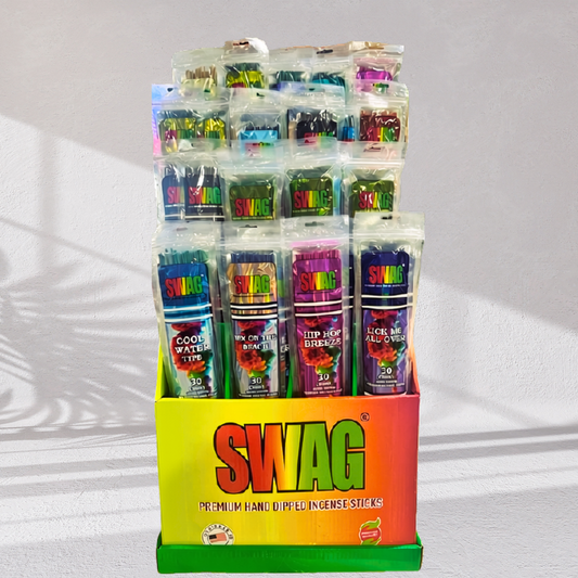 Swag - 12 Assorted Fragrance 19" Jumbo Incense Display - 48ct - 30pk