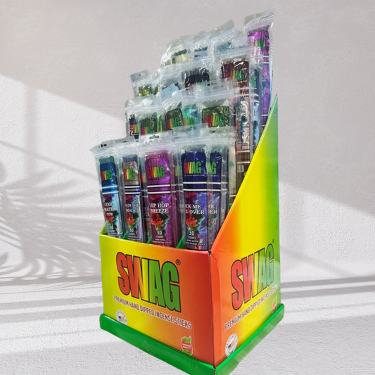 Swag - 12 Assorted Fragrance 19" Jumbo Incense Display - 48ct - 30pk