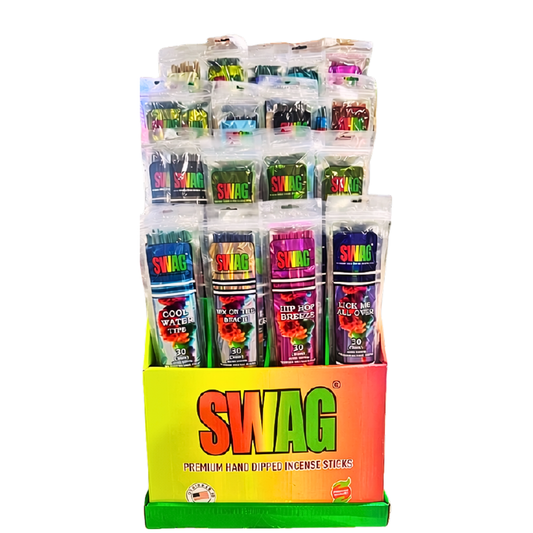 Swag - 12 Assorted Fragrance 19" Jumbo Incense Display - 48ct - 30pk