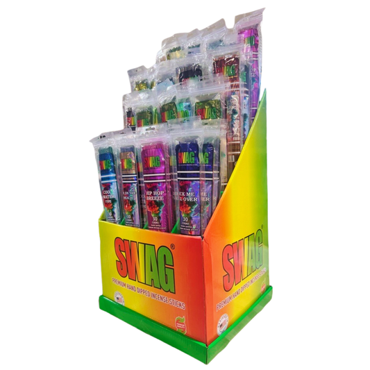 Swag - 12 Assorted Fragrance 19" Jumbo Incense Display - 48ct - 30pk
