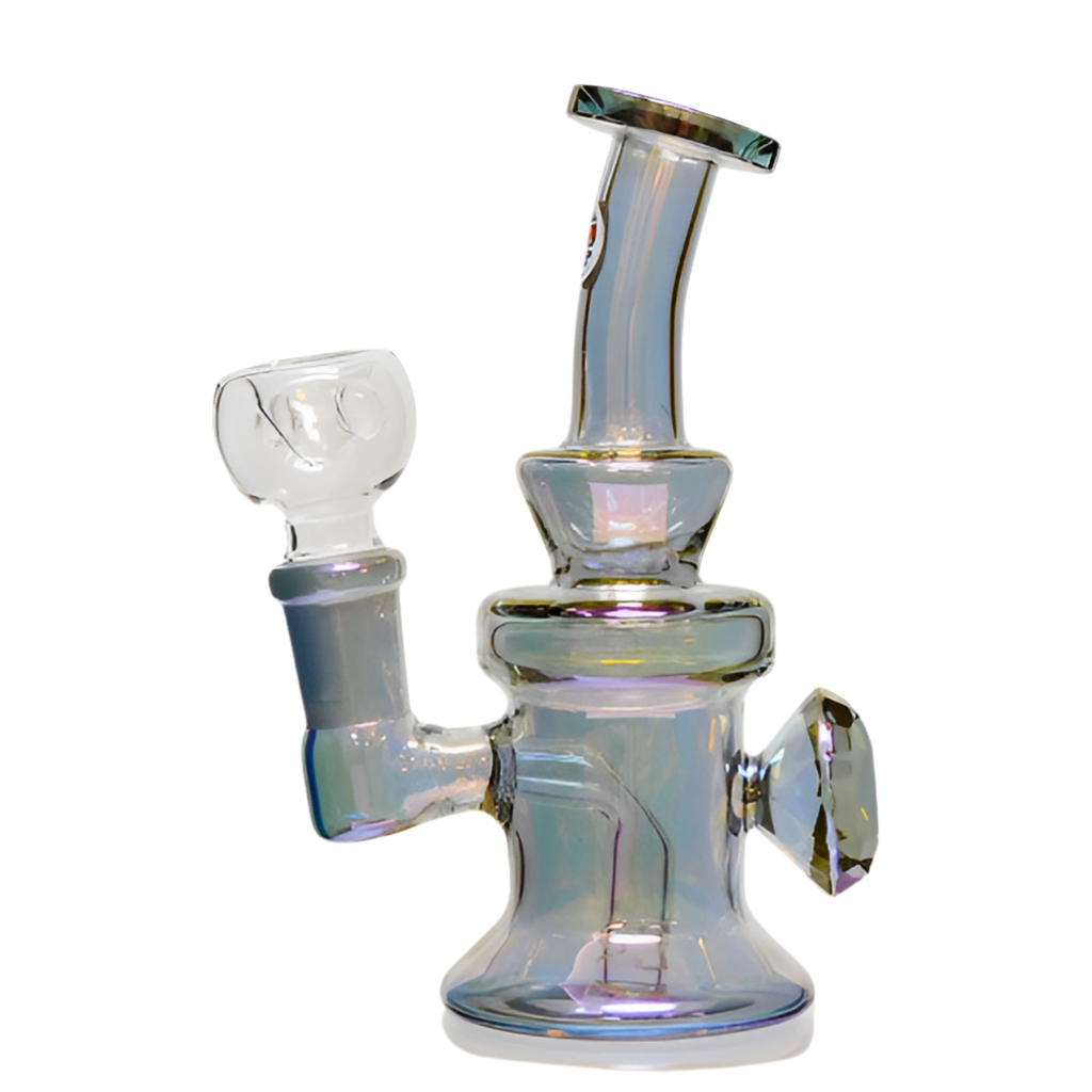 WP - 7" Electroplated Banger Hanger w/ Marble 14mm - Assorted Colors
