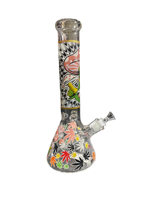 Beaker Bong - 14" Alien Zen - Glow in the Dark - HXCP406P-S