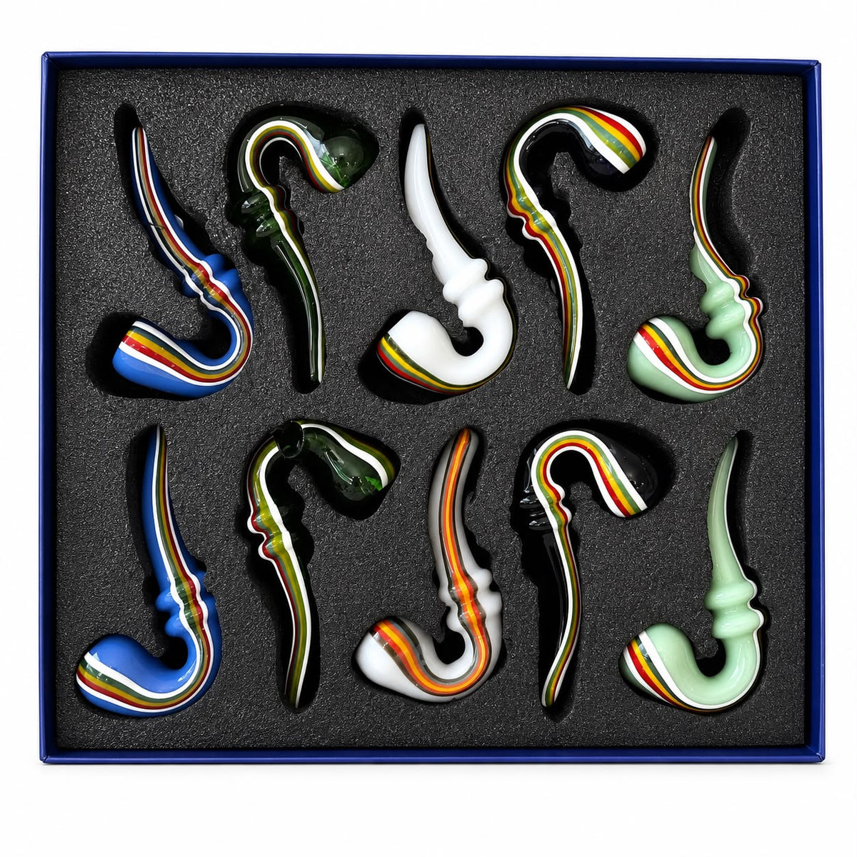 Everyday - Rasta Sherlock Hand Pipes - 10ct
