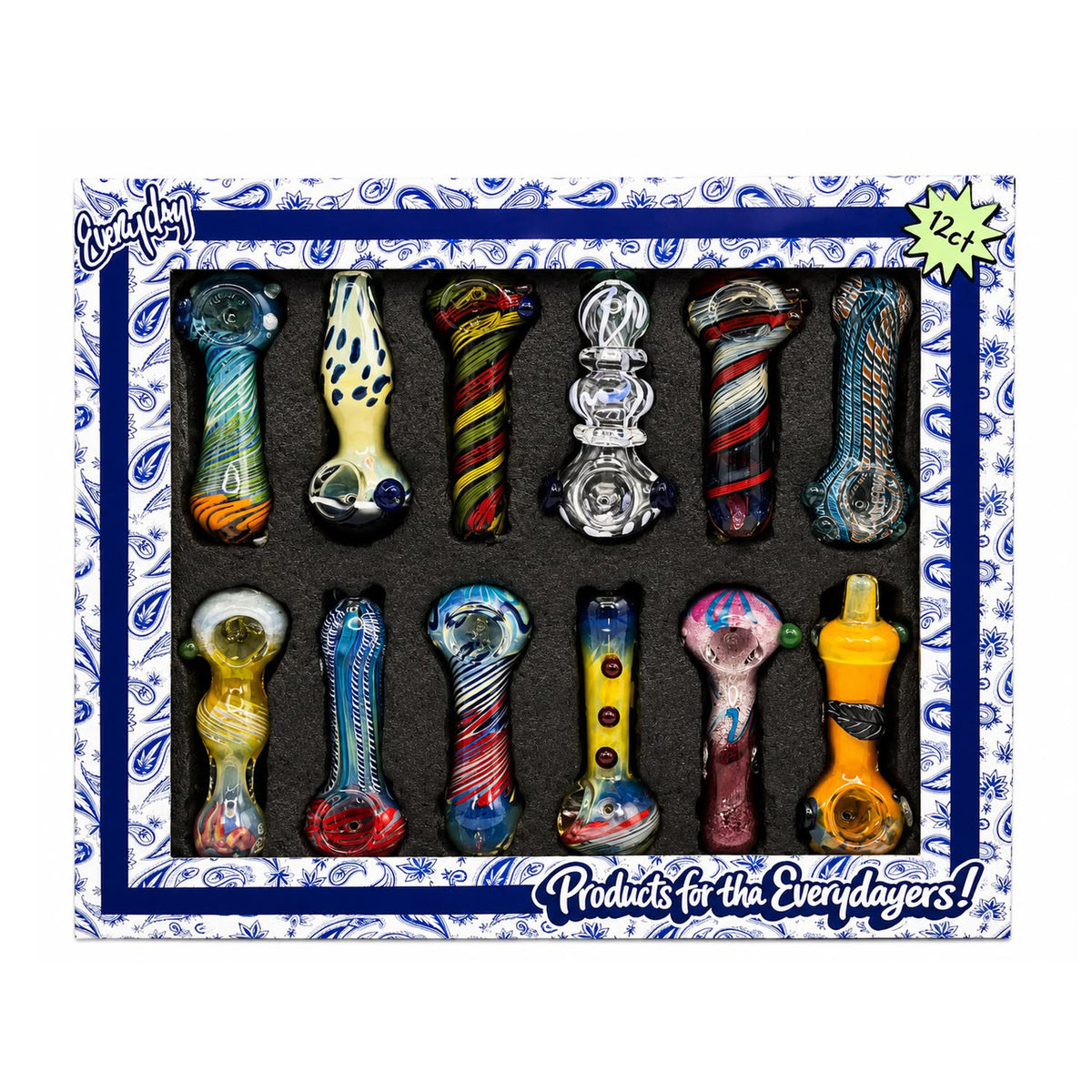 Everyday - 4" Mixed Design Hand Pipes - 12ct