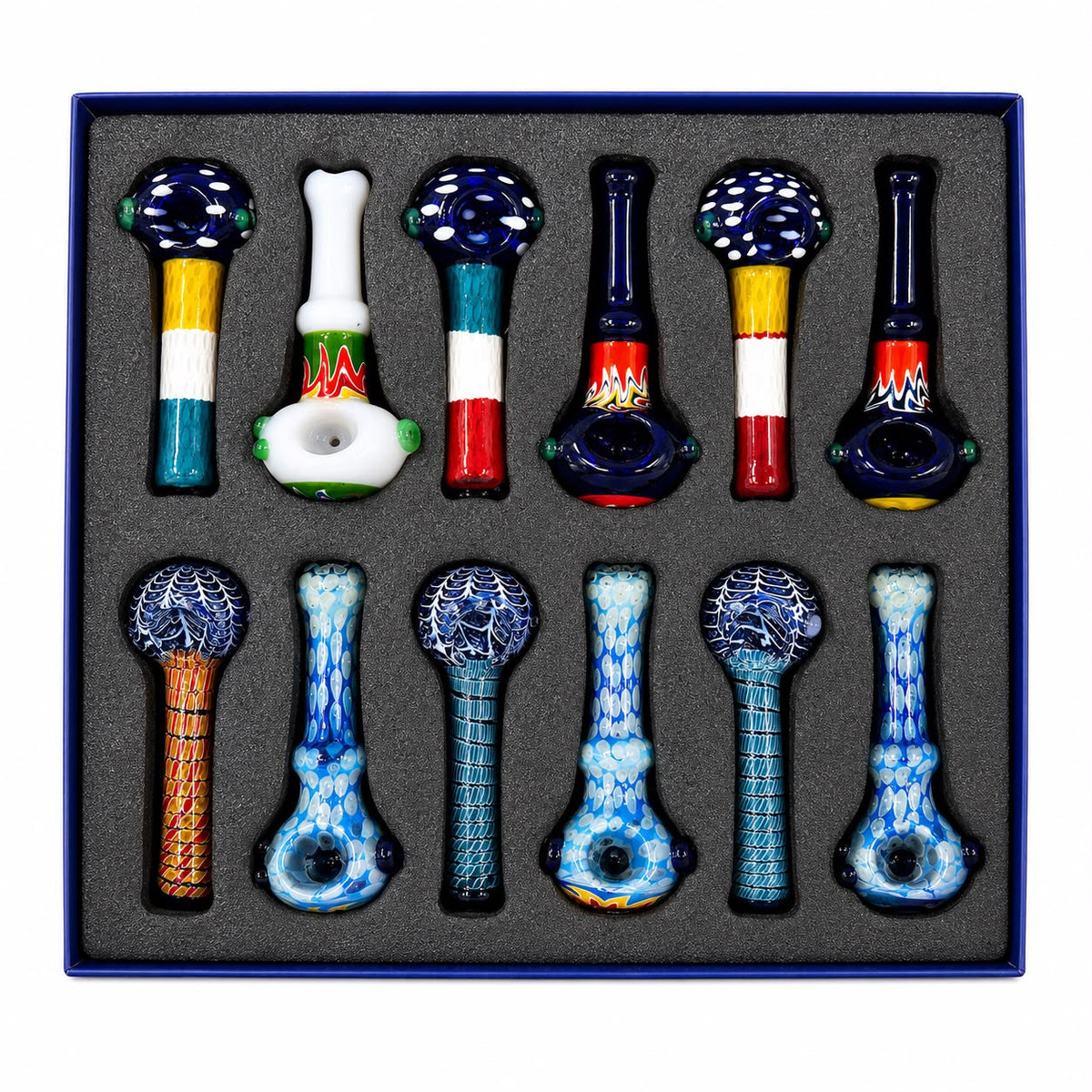 Everyday - 4" Swirly Glasswork Hand Pipes - 12ct
