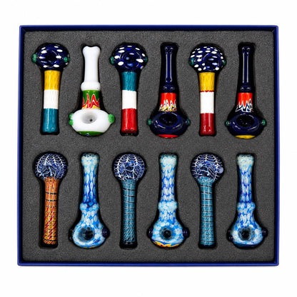 Everyday - 4" Swirly Glasswork Hand Pipes - 12ct