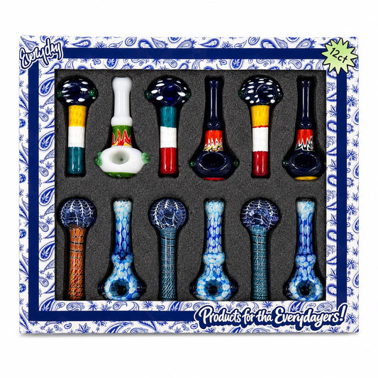 Everyday - 4" Swirly Glasswork Hand Pipes - 12ct