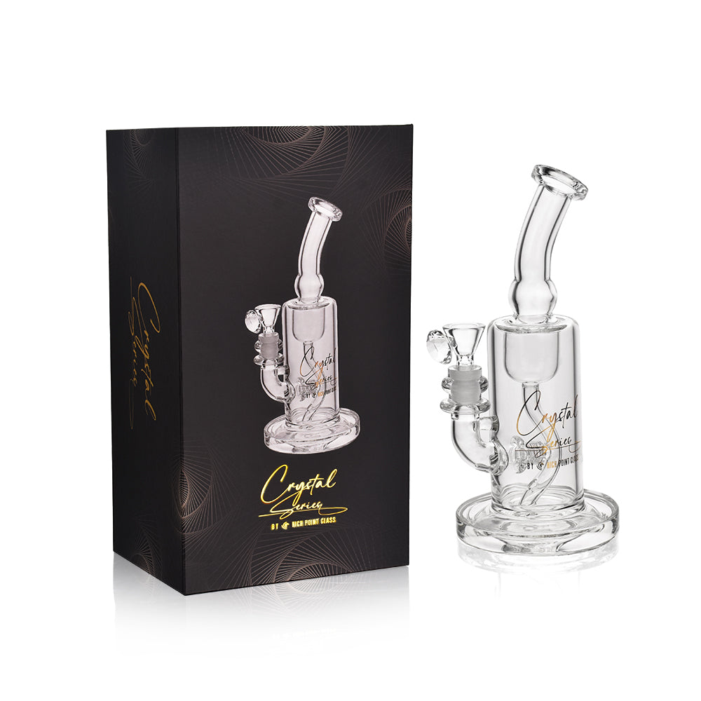 High Point Glass Crystal Series Incycler Straight Water Pipe Rig 10"