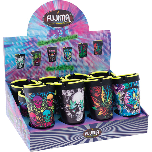 Fujima - Ashtray - Car Leaf & Skull Glow - 12ct