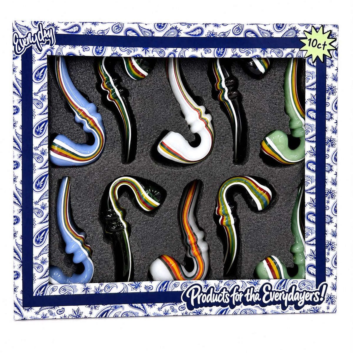 Everyday - Rasta Sherlock Hand Pipes - 10ct
