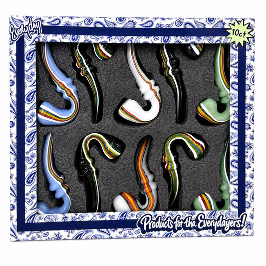 Everyday - Rasta Sherlock Hand Pipes - 10ct