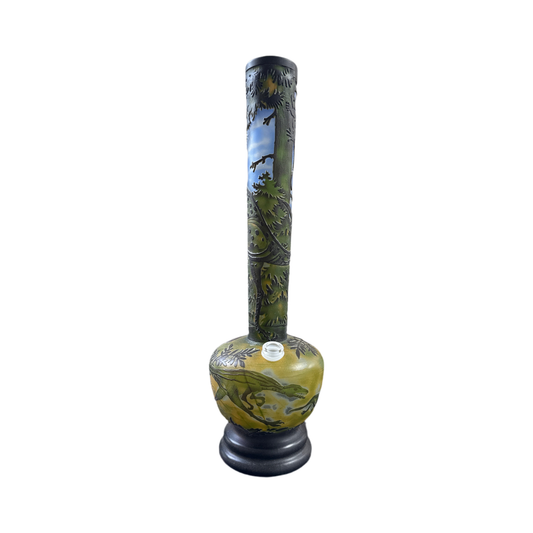 WP - 18" Soft Glass Sandblasted -  Jurassic Park Velociraptor [ G113 ] +