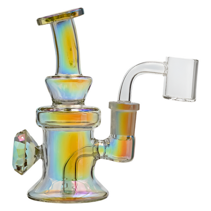 WP - 7" Electroplated Banger Hanger w/ Marble 14mm - Assorted Colors