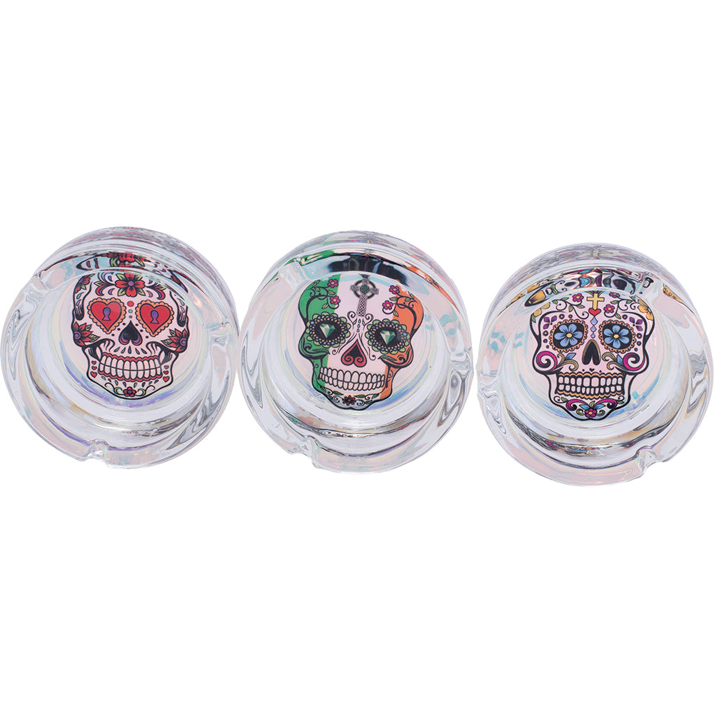 Fujima - Ashtray - Round Shine Sugar Skulls - 6ct [ GA59 ]