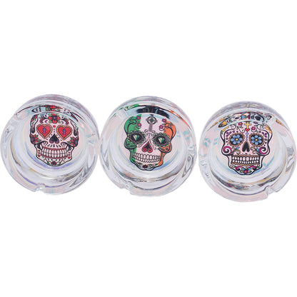 Fujima - Ashtray - Round Shine Sugar Skulls - 6ct [ GA59 ]
