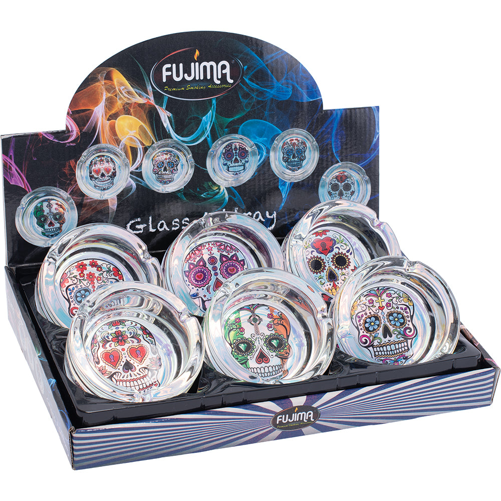 Fujima - Ashtray - Round Shine Sugar Skulls - 6ct [ GA59 ]