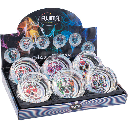 Fujima - Ashtray - Round Shine Sugar Skulls - 6ct [ GA59 ]