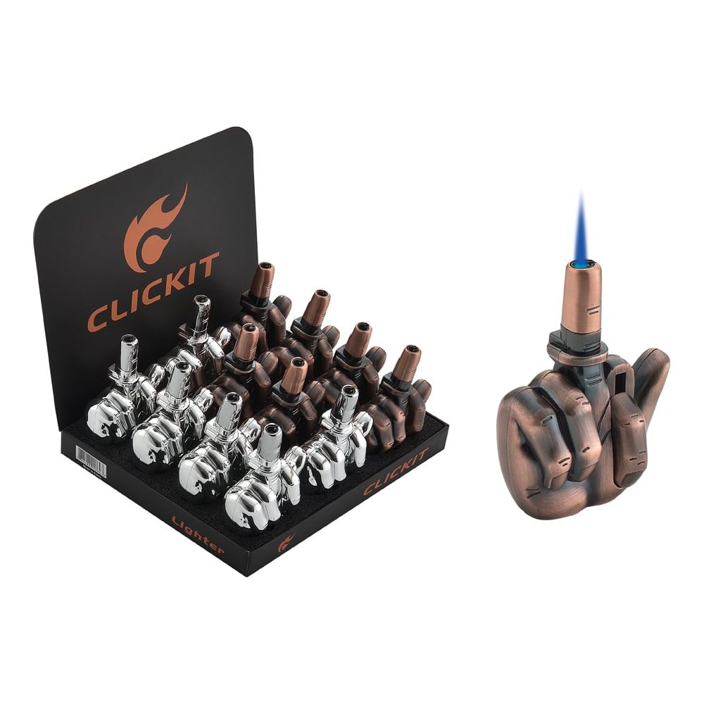 Clickit - Torch Lighter - Middle Finger - 12ct [ GH-1680 ]