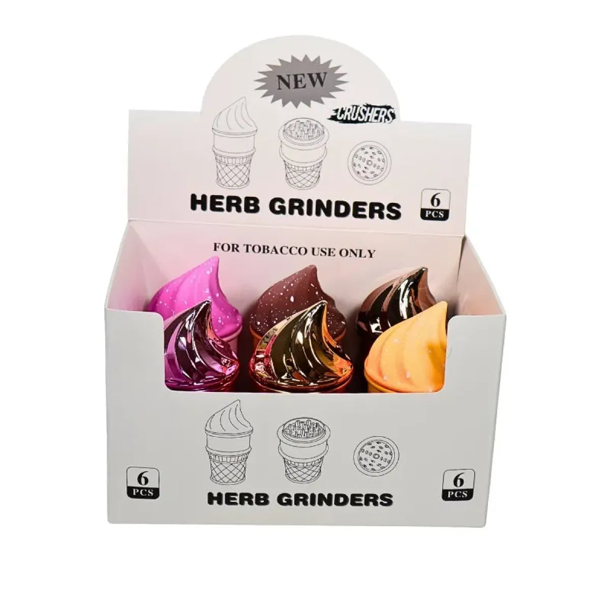 Grinders - 4pc Ice Cream Cones Design - 6ct [ #33 ]