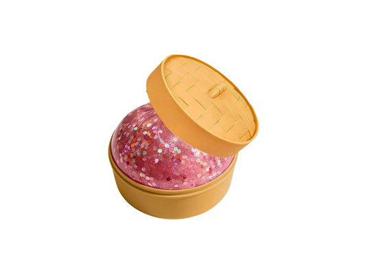 Steamed Bun Squishy Toy - Cute Steamed Dumpling w/ Glitter No Face - 12ct