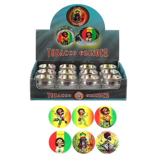 Grinder - Rasta Design - 30mm - 2pc - 24ct [ GR045 ] +