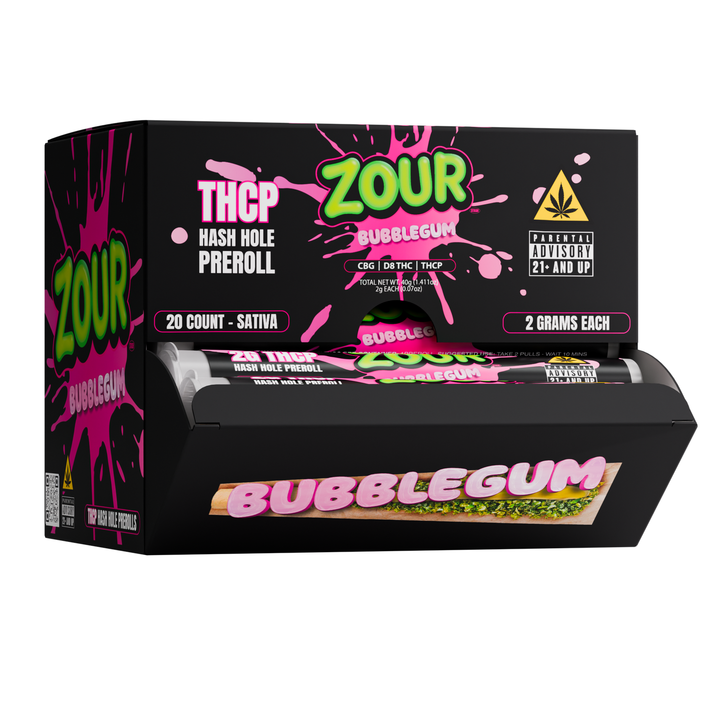 Zour Stash - 2g Pre-Roll THCP Hash Holes -  20ct