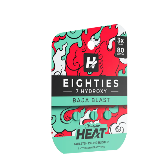 Straight Heat - 80mg 7-OH Tabs - Baja Blast - 3pk - 10ct +