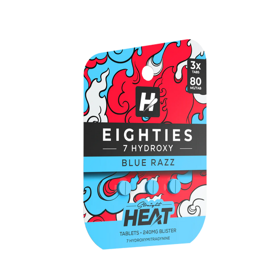 Straight Heat - 80mg 7-OH Tabs - Blue Razz - 3pk - 10ct +
