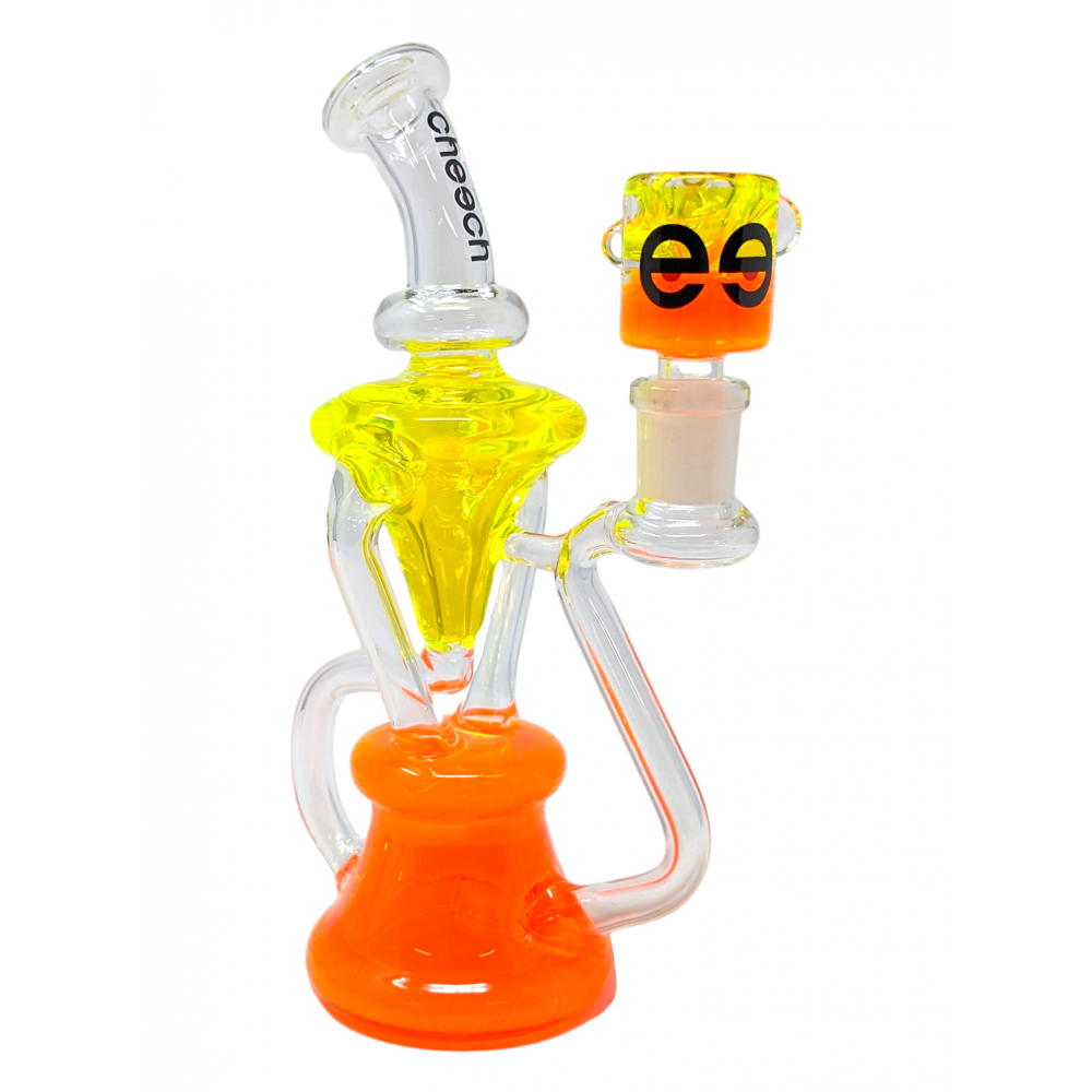 Cheech Glass Two-Tone Glycerin Recycler Water Pipe Asst 8"