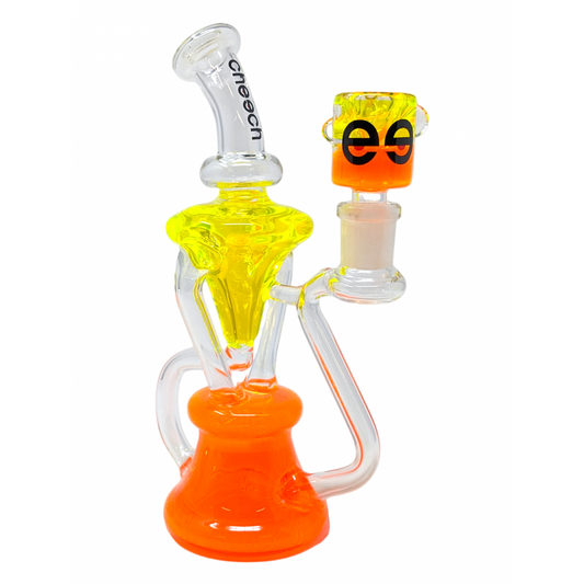 Cheech Glass Two-Tone Glycerin Recycler Water Pipe Asst 8"