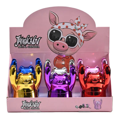 Grinders - 4pc Piggy Shaped Design Zinc Alloy - 6ct [ #31 ]