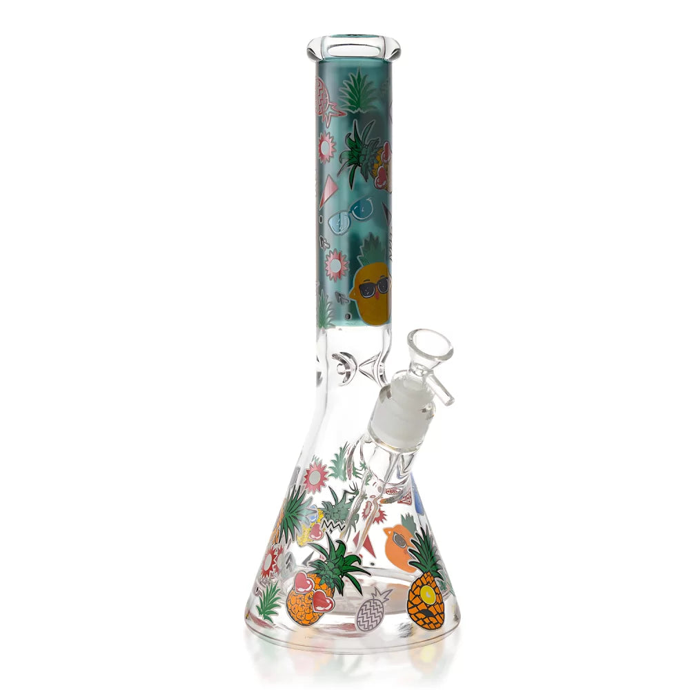 WP - 13" 25mm Thick Base Pineapple Beaker - Asst [ HXCP483P-AA ] +