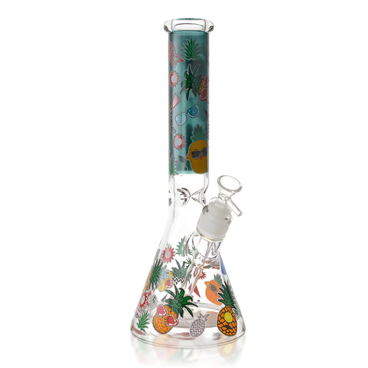 WP - 13" 25mm Thick Base Pineapple Beaker - Asst [ HXCP483P-AA ] +