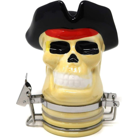 Contained Art Porcelain Stash Jar - 100ml - Pirate Skull