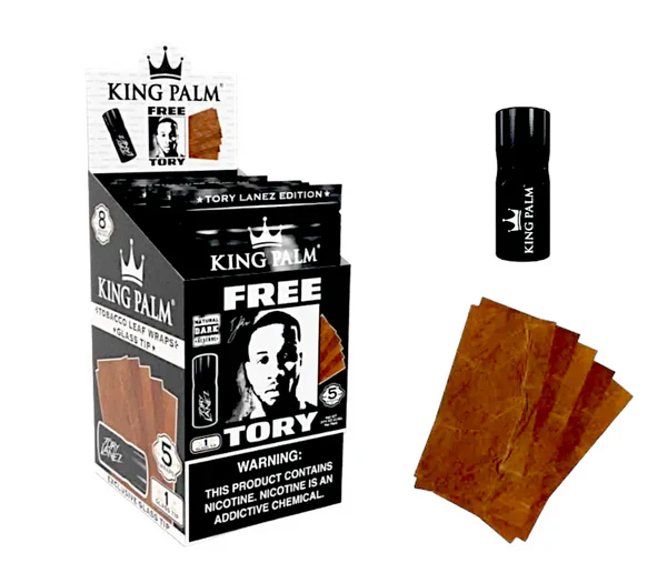King Palm - Tobacco Leaf Wraps w/ Glass Tip - 5pk - 8ct