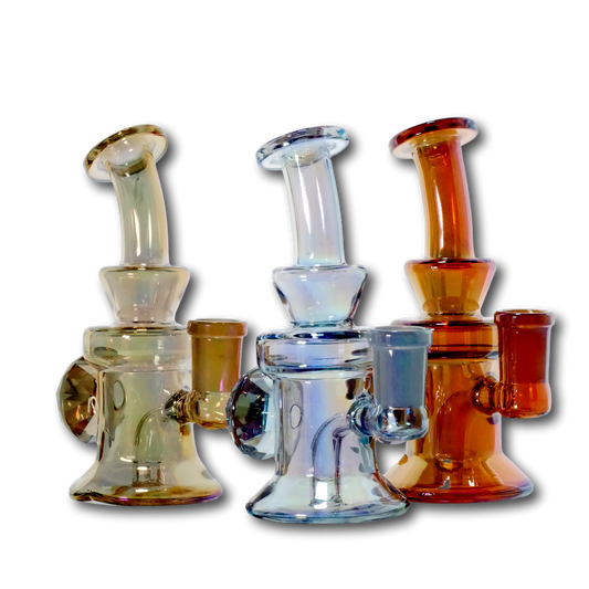 WP - 7" Electroplated Banger Hanger w/ Marble 14mm - Assorted Colors