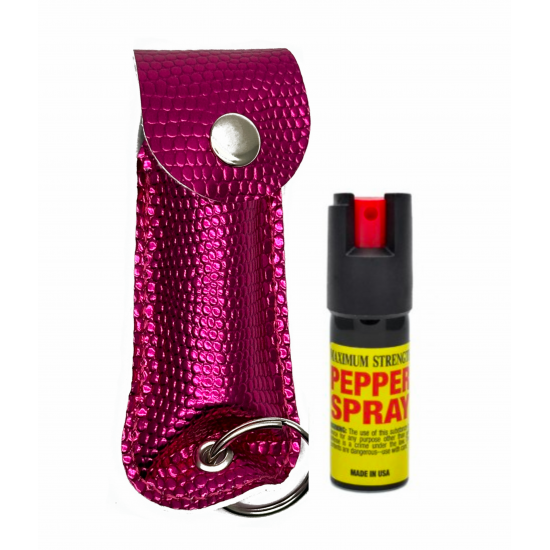 Pepper Spray Keychain - Pink Snake - 1/2oz