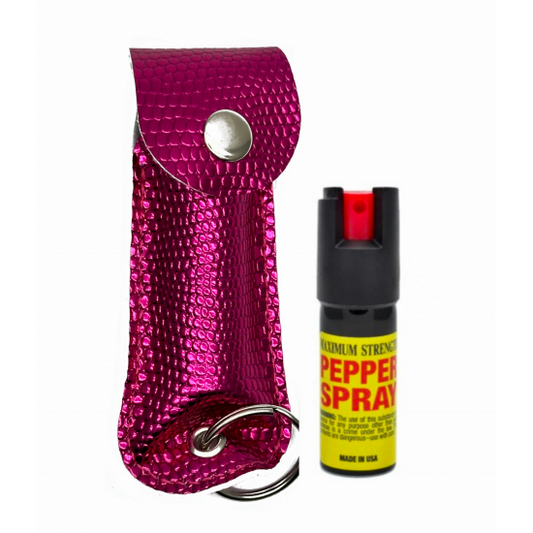 Pepper Spray Keychain - Pink Snake - 1/2oz