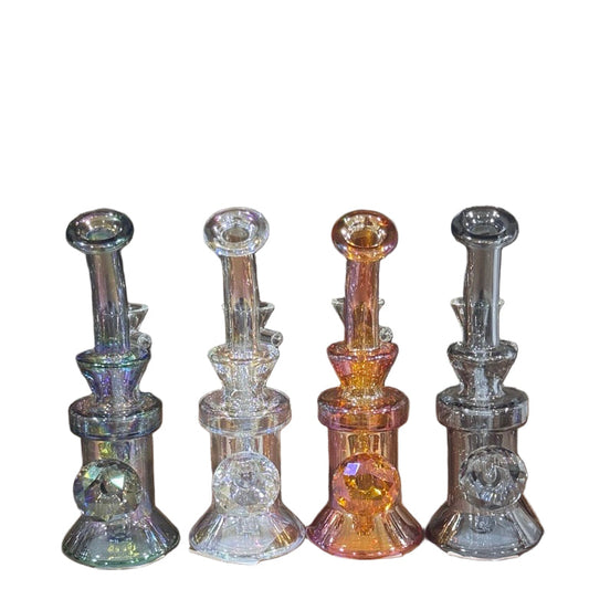 WP - 7" Electroplated Banger Hanger w/ Marble 14mm - Assorted Colors