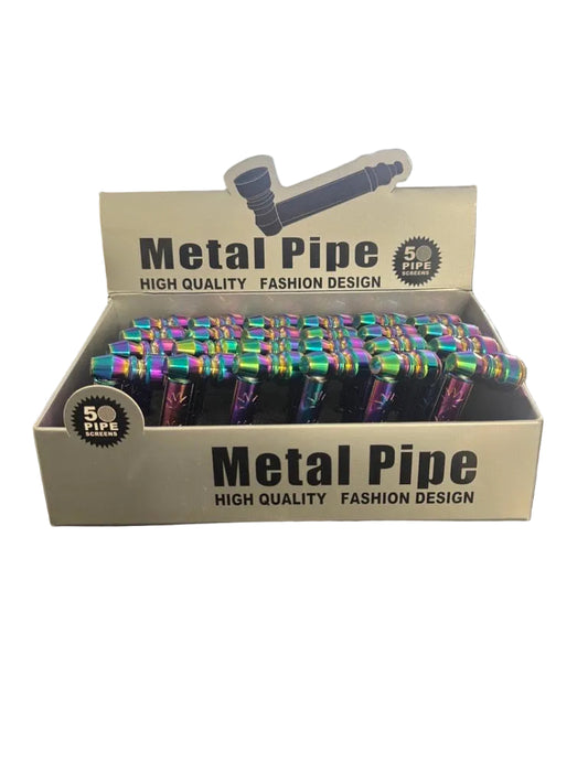 Hand Pipes - 24ct - Metal Rainbow Design