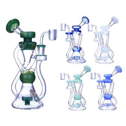 Clover Glass - WP - 9" Recycler w/ Banger - Asst