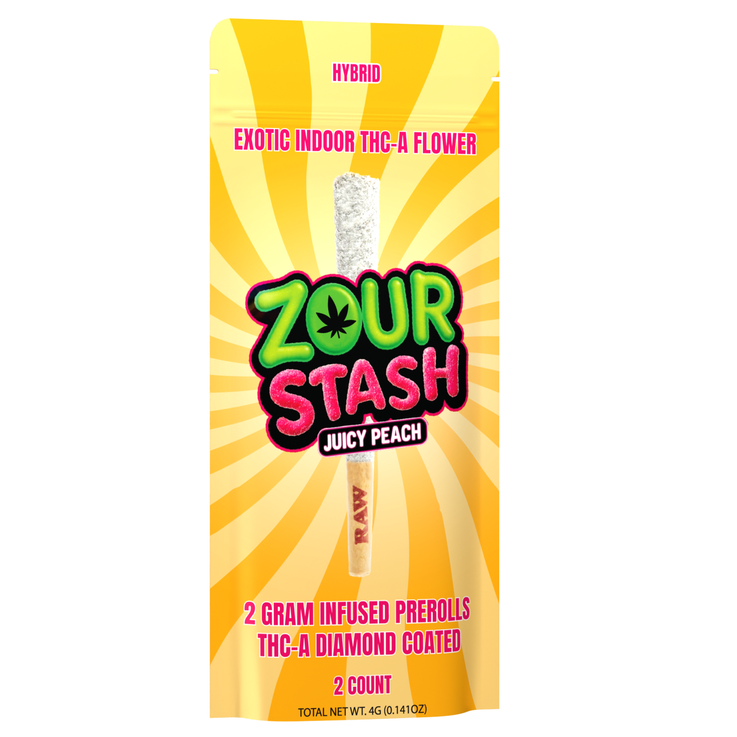 Zour Stash - 2g Pre-Roll THC-A Diamond Coated | 2pk - 10ct