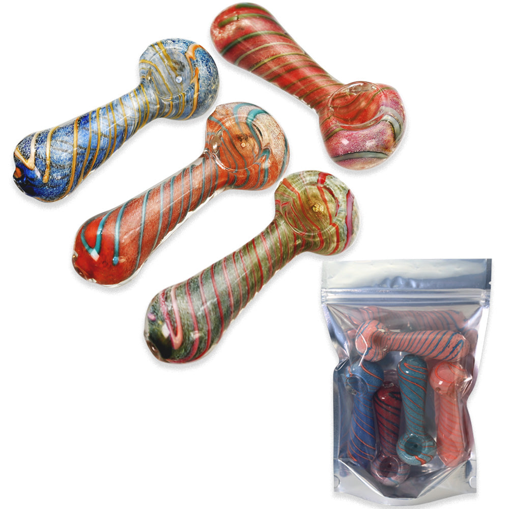 Hand Pipes - 4" Frit Color Art - 5ct
