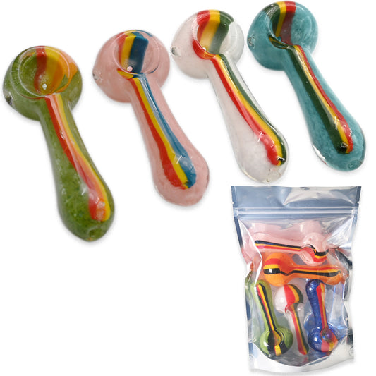 Hand Pipes - 4" Straight Rasta - 5ct