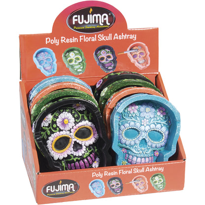 Fujima - Ashtray - 8ct - Floral Skull