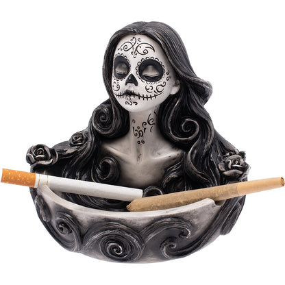 Fujima Lady Day of the Dead Ashtray - (4.5"x5.1")