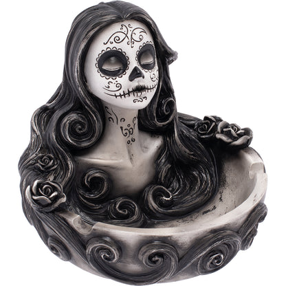 Fujima Lady Day of the Dead Ashtray - (4.5"x5.1")