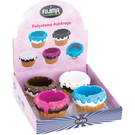 Fujima - Ashtray - Cupcake Polystone - Asst - 4ct [ LT418 ]