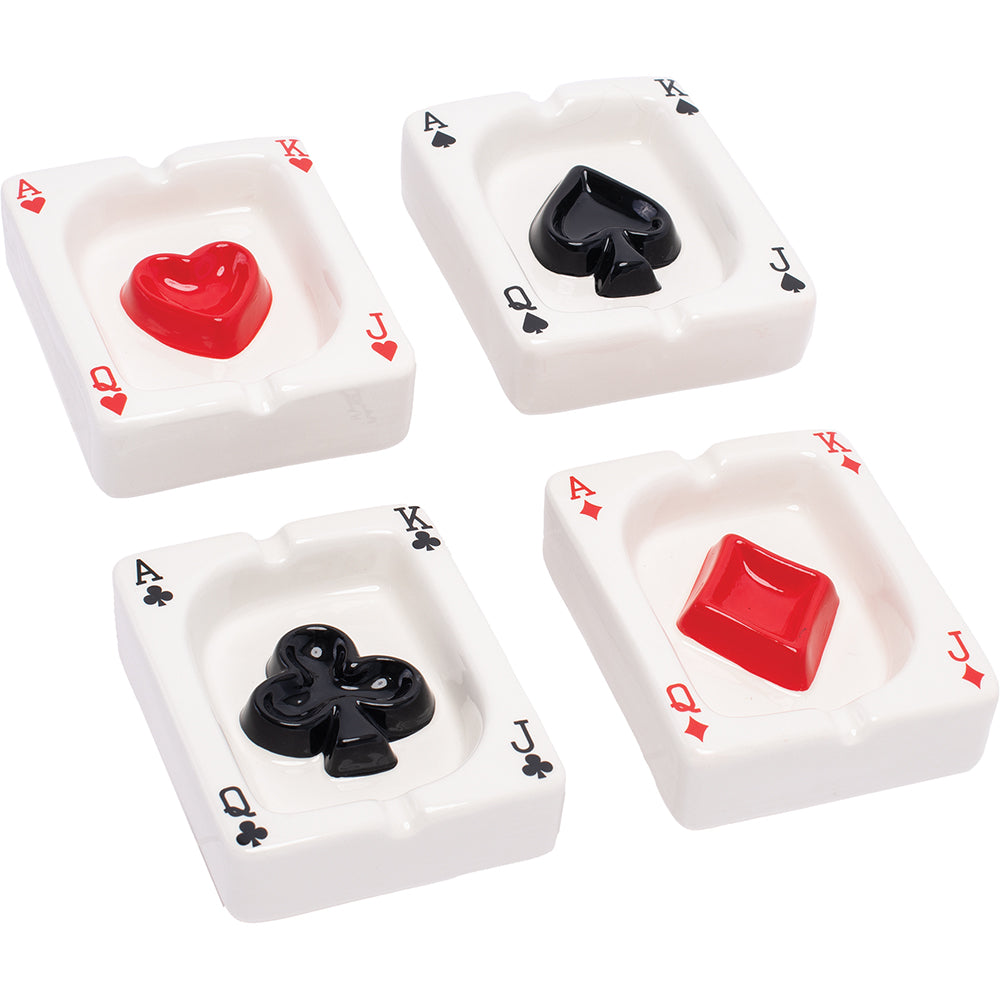 Fujima - Ashtray - 4ct - 5" Poker Card